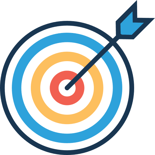 Target dart board arrow purpose icon