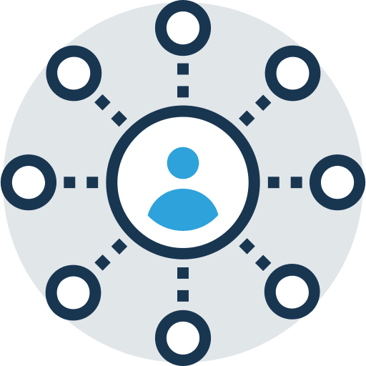 Networking circles social network share icon