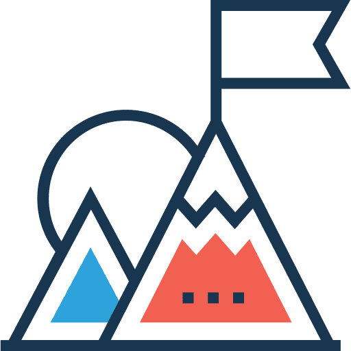 Goal seo and web mountain goal icon