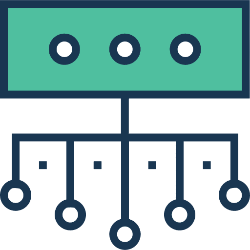 Networking circles social network load balancer icon