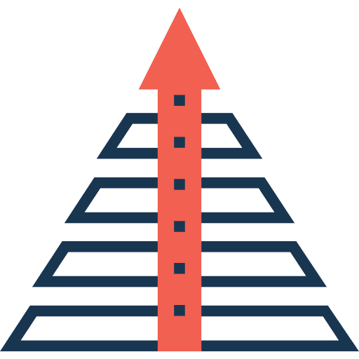 Pyramid statistics analytics business icon