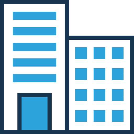 Office block architecture and city building city icon