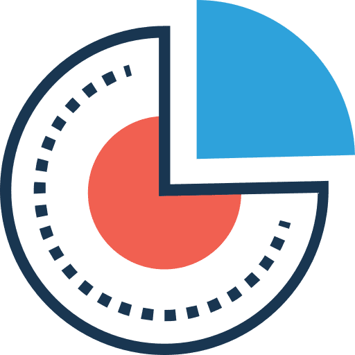 Pie chart stats marketing seo and web icon