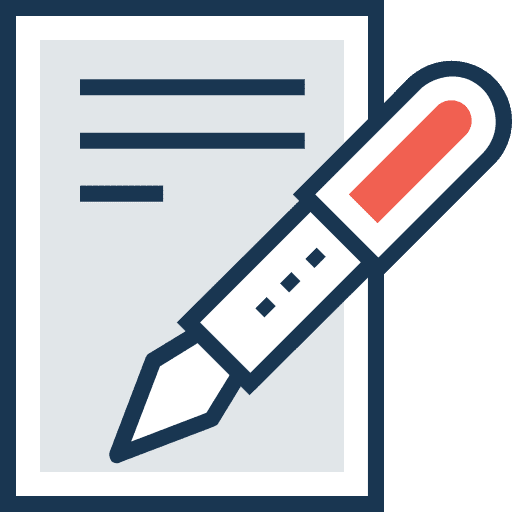 Contract signing document contract icon