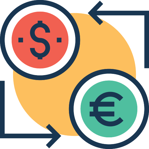 Exchange commerce coins money icon