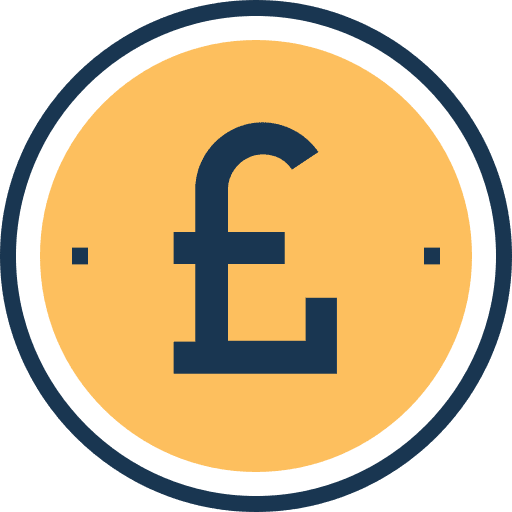 Pound sterling currency banking business and finance icon