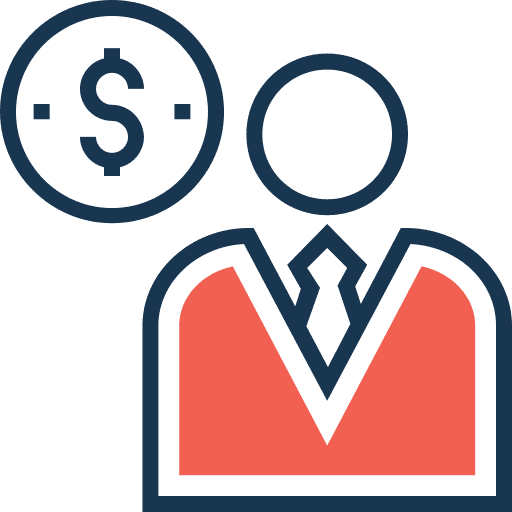 Businessman manager people dollar icon
