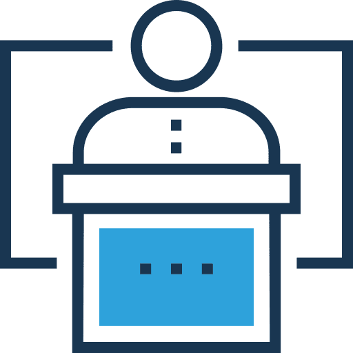 Presentation man seo and web speech icon