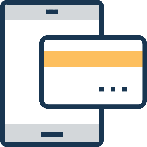 Smartphone touch screen credit card mobile phone icon