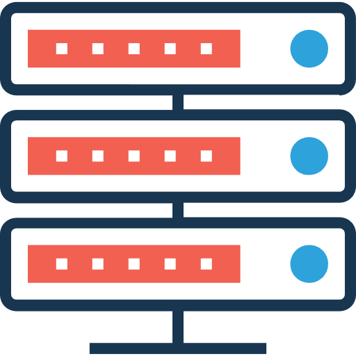 Server hosting storage servers icon
