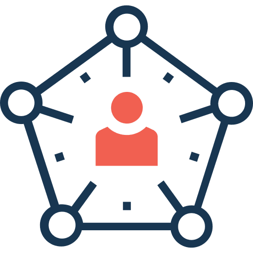 Networking shapes network social media icon