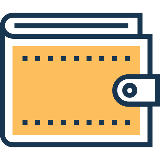 Wallet business and finance card billfold icon