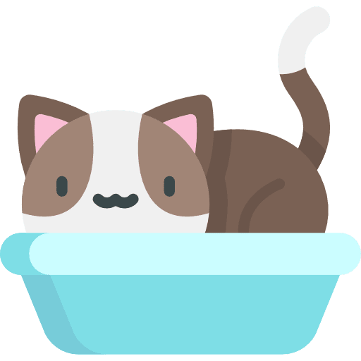 Cat litter box litter pet icon