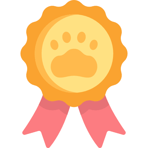 Medal insignia reward paw ribbon icon