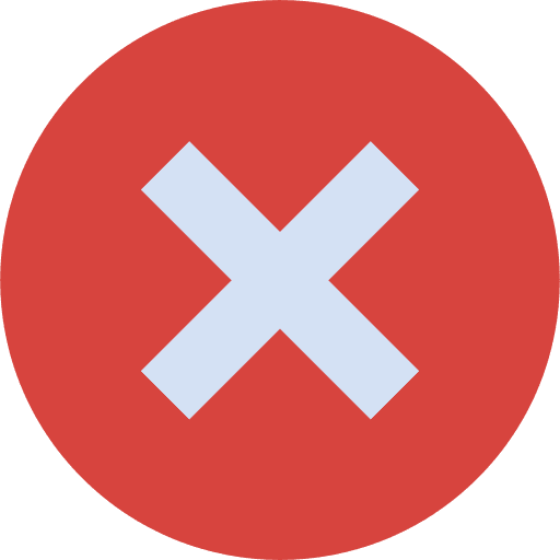 Close prohibition cancel failed icon