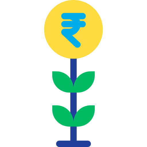 Growth rupee bank business icon