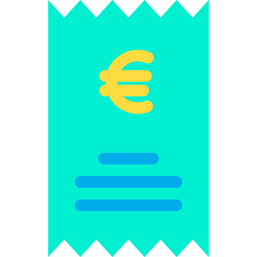 Invoice euro receipt payment icon