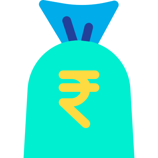 Money bag rupee bank business and finance icon