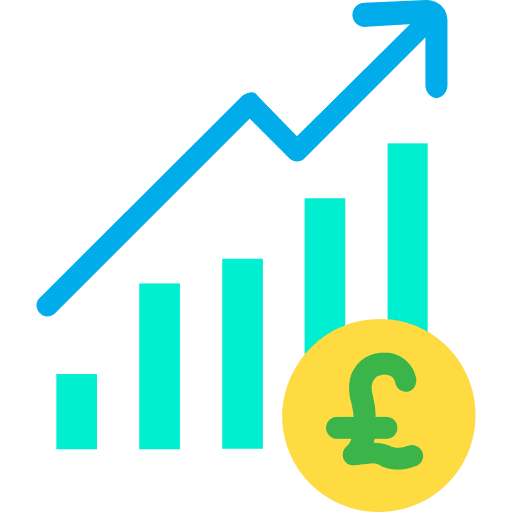 Profits business and finance banking pound sterling icon