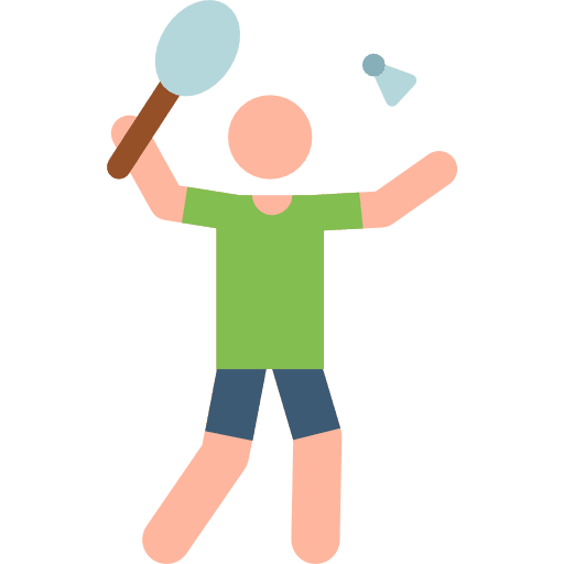 Badminton player badminton shuttlecock icon