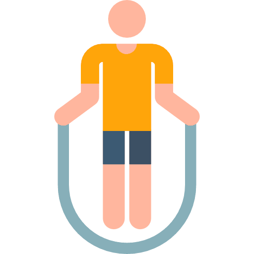 Jumping rope gymnasium exercise fitness icon