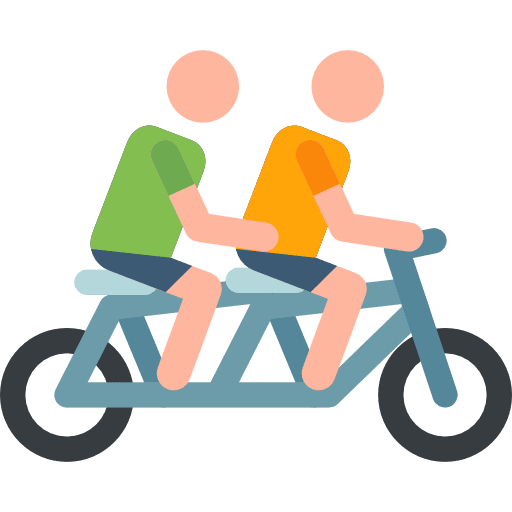 Tandem stick man sports tandem icon