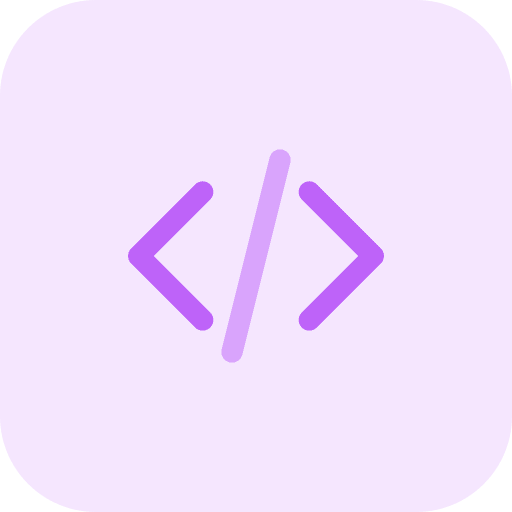 Code code programming language signs icon