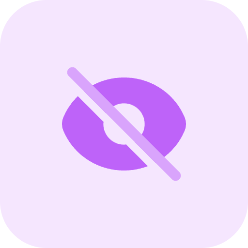 Eye invisible visualization button icon