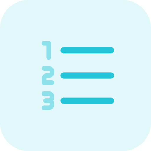 Number menu numbered lines icon