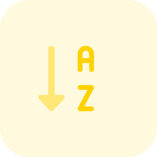 Sort letter organization ordering icon