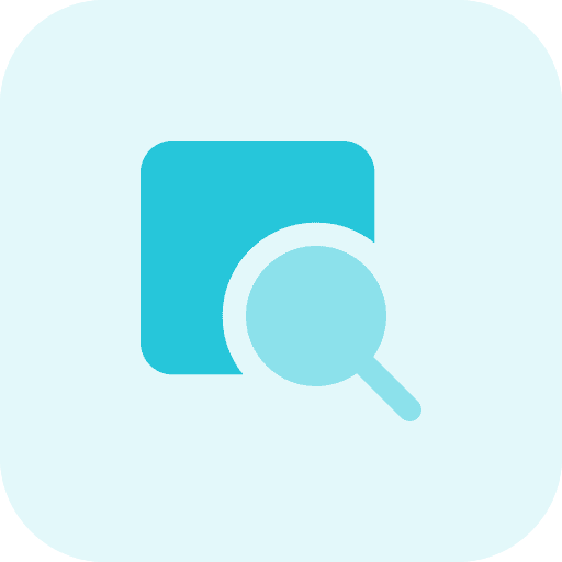 Find lens loupe find icon