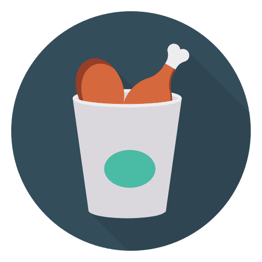 Fried chicken junk food nutrition gastronomy icon