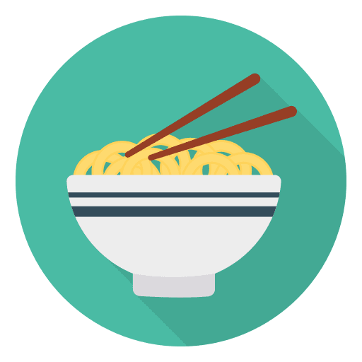 Noodles bowl sticks food icon