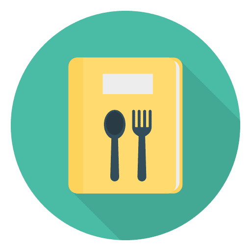 Recipe book food and restaurant kitchen icon