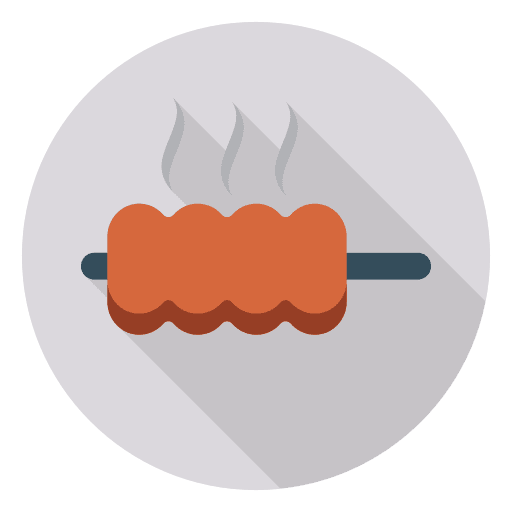 Skewer food and restaurant kebab barbecue icon
