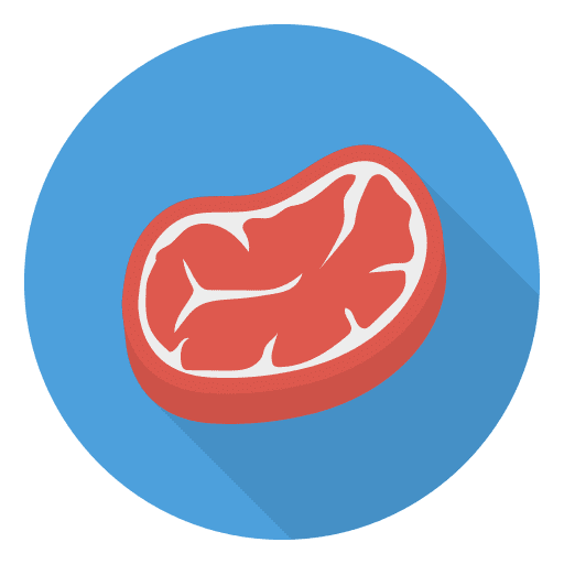 Steak food and restaurant meat food icon