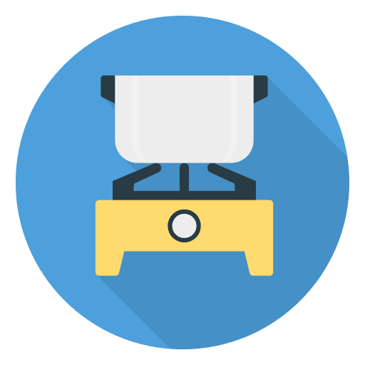 Stove kitchenware flame food and restaurant icon