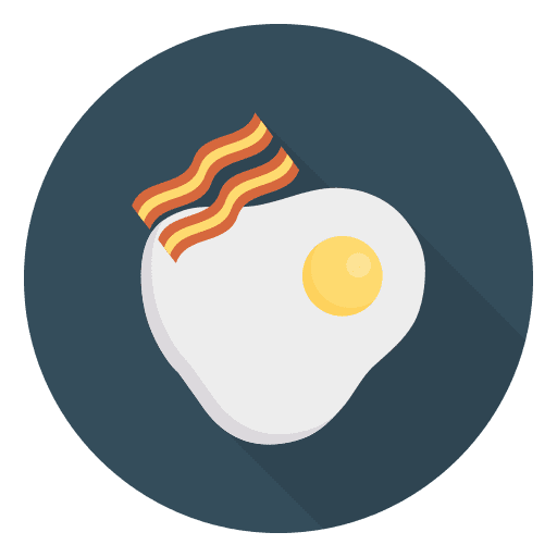 Breakfast food and restaurant bacon fried egg icon