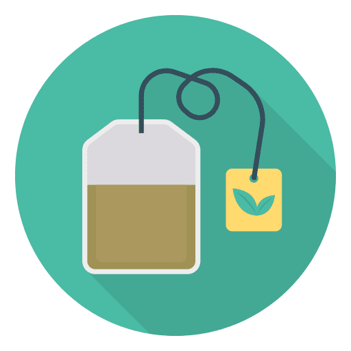 Tea bag herbs relaxing hot drink icon