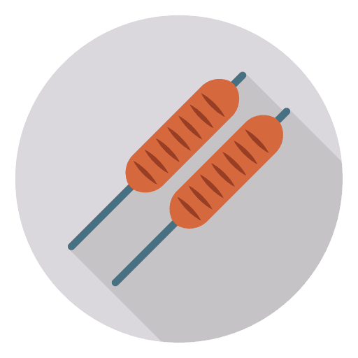 Barbecue sausage meat junk food icon