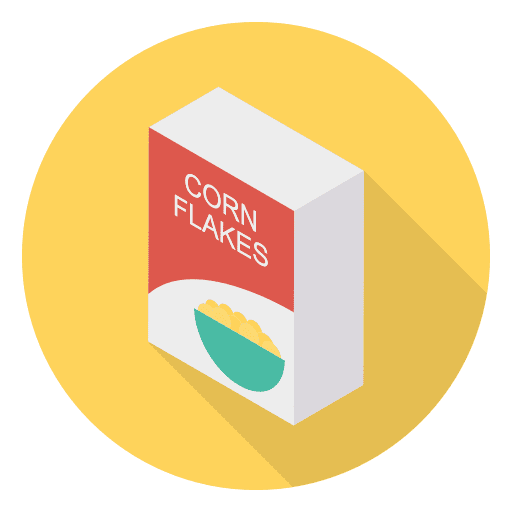 Cereal package breakfast nutrition icon