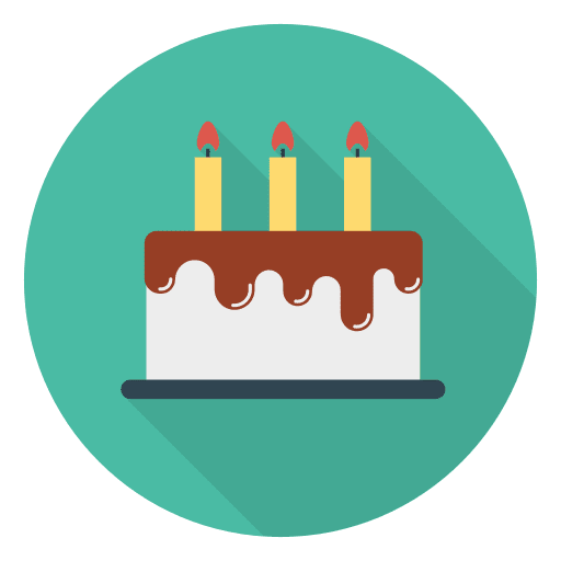 Birthday cake candles birthday and party cake icon