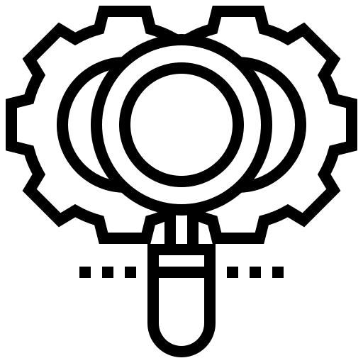 Boolean search business and finance algebra loupe icon