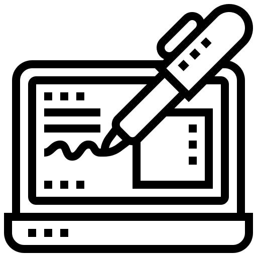 Electronic signature pen access buy icon