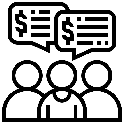 Employee speech bubble business and finance candidate icon