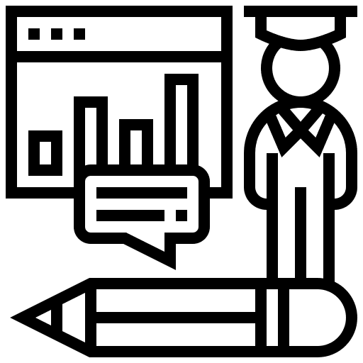 Learning business and finance management learning icon