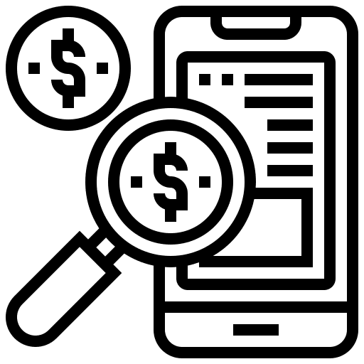 Payroll loupe software smartphone icon