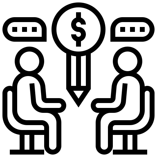 Supplier business and finance agreement contact icon