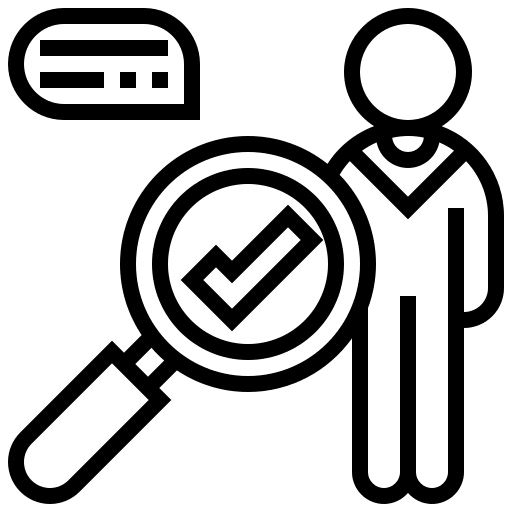 Human resources speech bubble magnifying glass business and finance icon