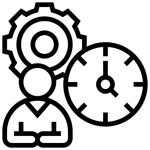 Time evaluation gear estimate icon